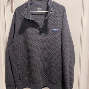 L.L. Bean Men's Quilted Snap Mock-Neck Pullover - Charcoal